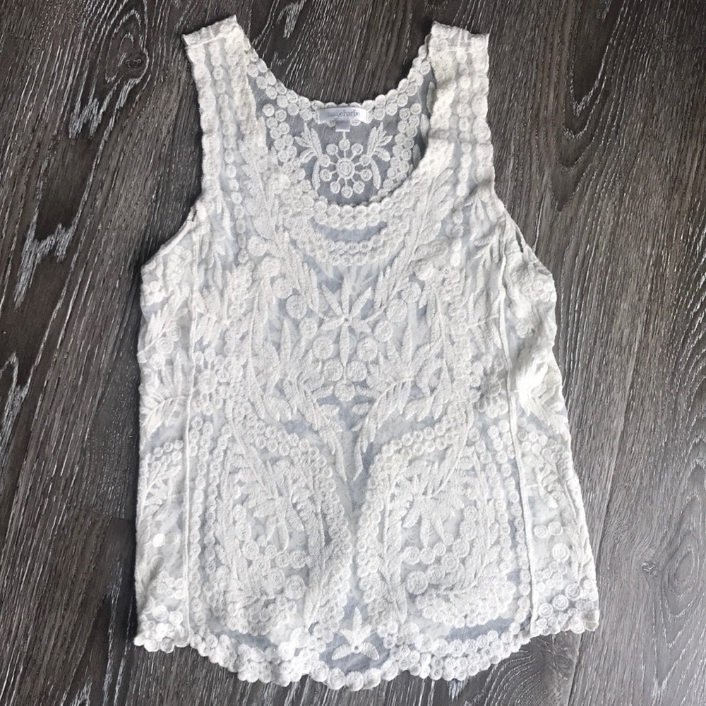 Small ivory lace tank by Charming Charlie